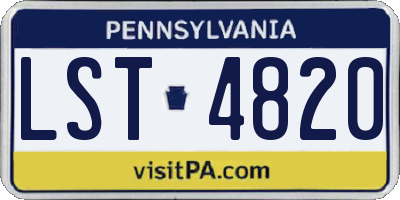 PA license plate LST4820