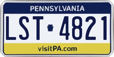 PA license plate LST4821