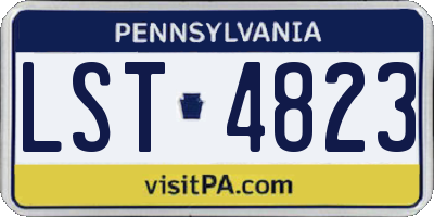 PA license plate LST4823