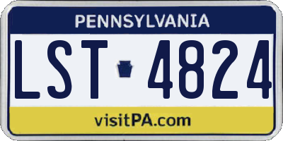 PA license plate LST4824