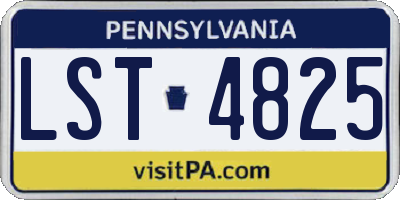 PA license plate LST4825