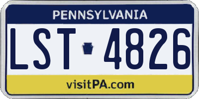PA license plate LST4826