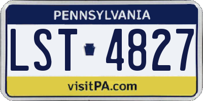 PA license plate LST4827