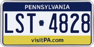 PA license plate LST4828