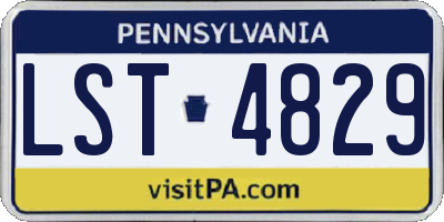 PA license plate LST4829