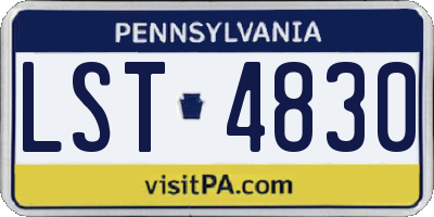PA license plate LST4830