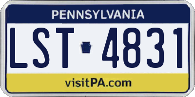 PA license plate LST4831