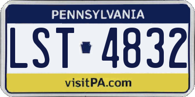 PA license plate LST4832