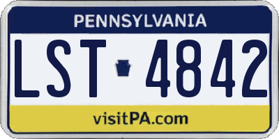 PA license plate LST4842