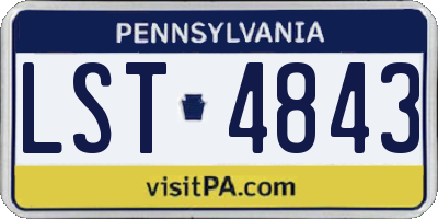 PA license plate LST4843