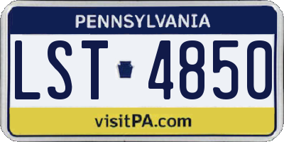 PA license plate LST4850