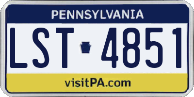 PA license plate LST4851