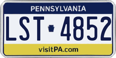 PA license plate LST4852
