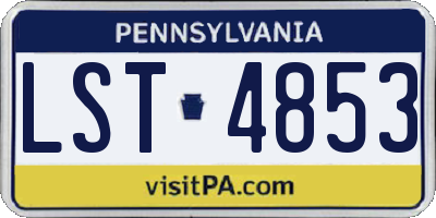 PA license plate LST4853