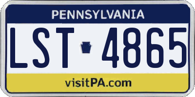 PA license plate LST4865
