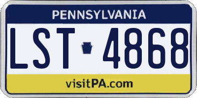 PA license plate LST4868