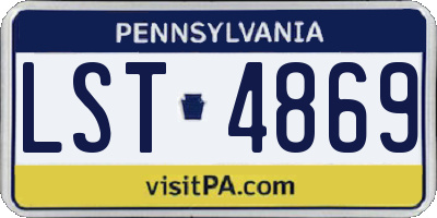 PA license plate LST4869