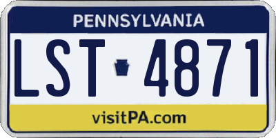 PA license plate LST4871