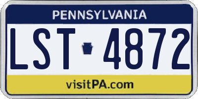 PA license plate LST4872