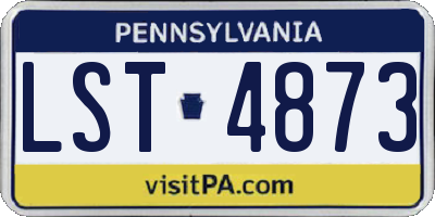 PA license plate LST4873