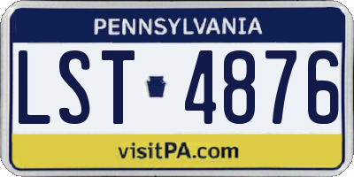 PA license plate LST4876