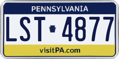 PA license plate LST4877