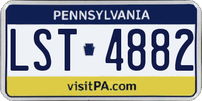 PA license plate LST4882