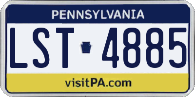PA license plate LST4885