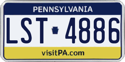 PA license plate LST4886