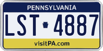 PA license plate LST4887