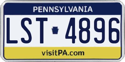 PA license plate LST4896