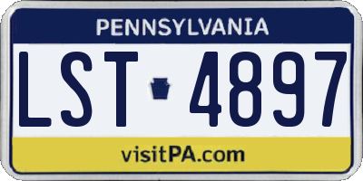 PA license plate LST4897
