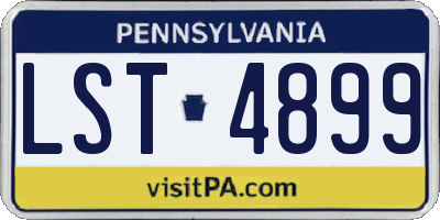 PA license plate LST4899