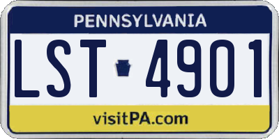 PA license plate LST4901