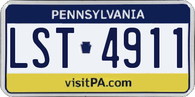 PA license plate LST4911