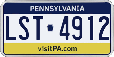 PA license plate LST4912