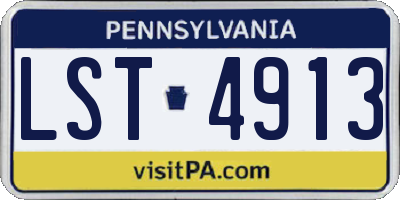 PA license plate LST4913
