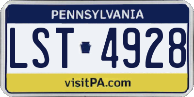 PA license plate LST4928