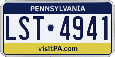 PA license plate LST4941