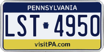 PA license plate LST4950