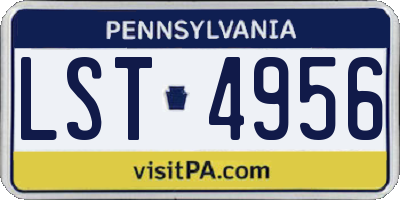 PA license plate LST4956