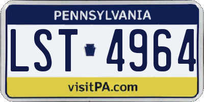 PA license plate LST4964