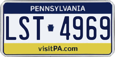PA license plate LST4969
