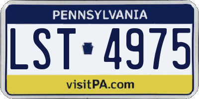 PA license plate LST4975