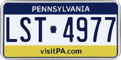 PA license plate LST4977
