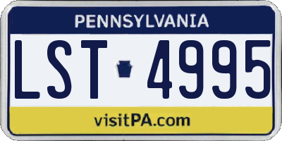 PA license plate LST4995