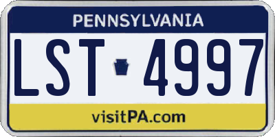 PA license plate LST4997