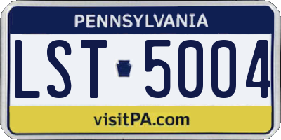 PA license plate LST5004