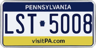 PA license plate LST5008