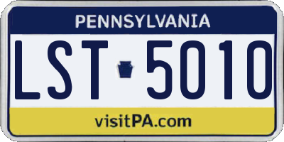 PA license plate LST5010